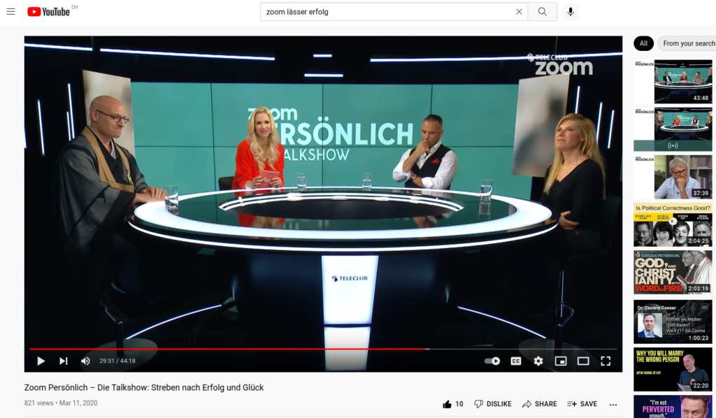 «Zoom Persönlich – Die Talkshow» mit ihren Gästen Dr. Adel Abdel-Latif, Marcel Reding und Denise Biellmann.